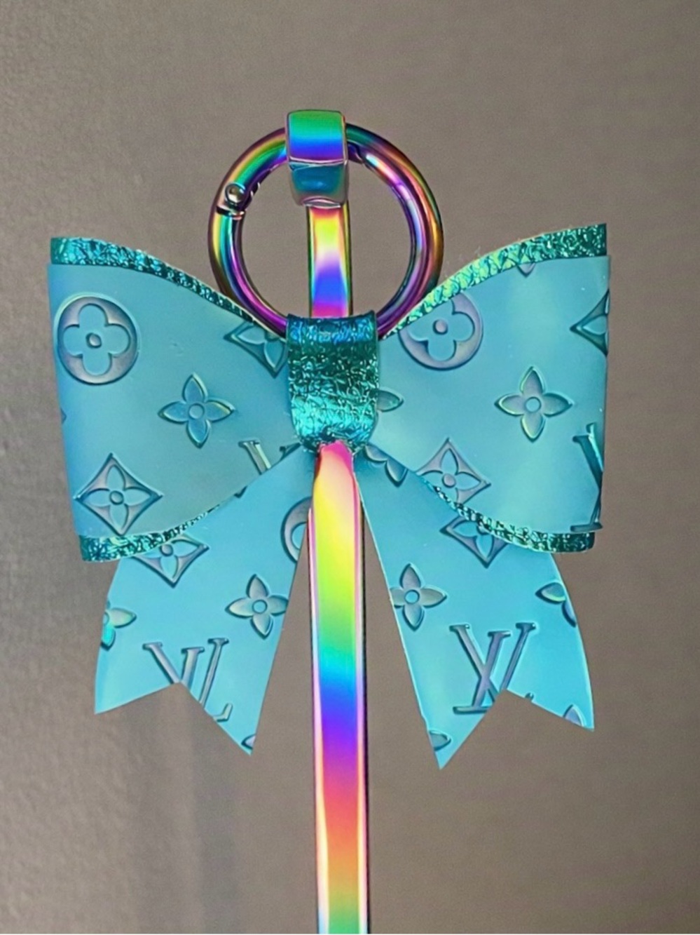 Double sided keychain bow for purse handbags backpacks